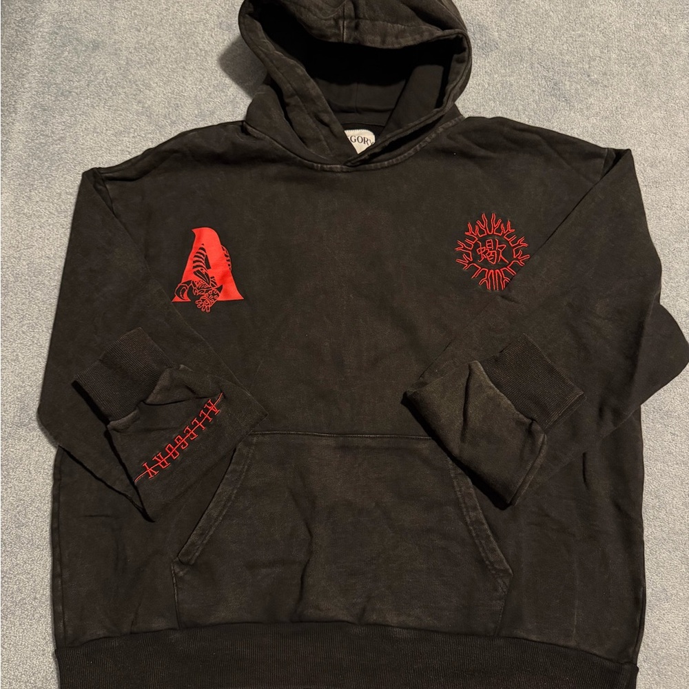 Allegory Graphic Hoodie with Red Embroidery’s